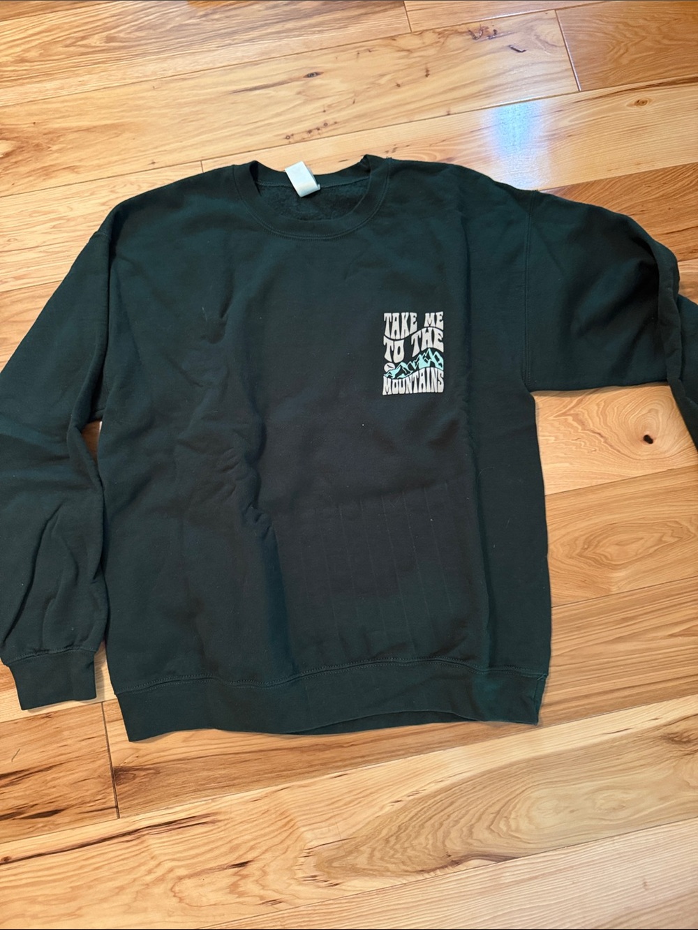 Dark Green 'Take Me to the Mountains' Graphic Crewneck Sweater